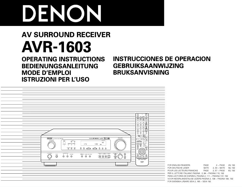 Página 1 del manual Manual de usuario Denon AVR-683