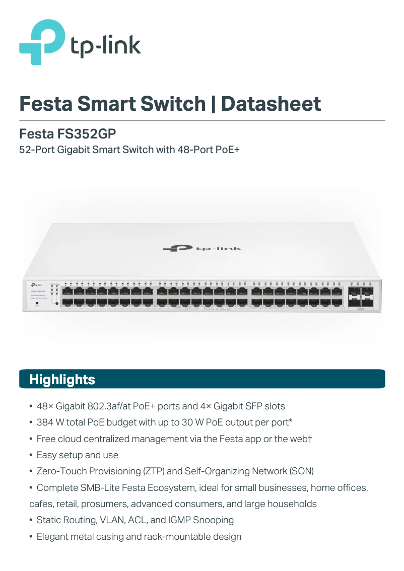 Image de la première page du manuel de l'appareil Festa FS352GP