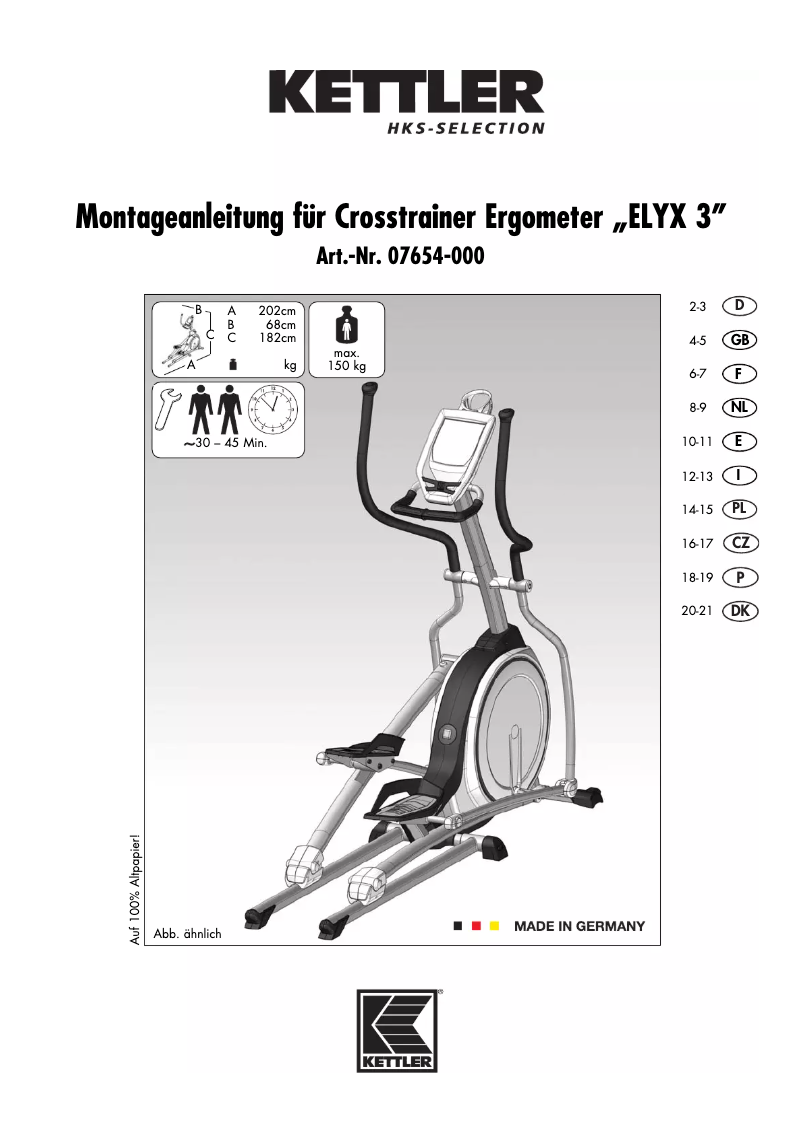 Image de la première page du manuel de l'appareil Elyx 3