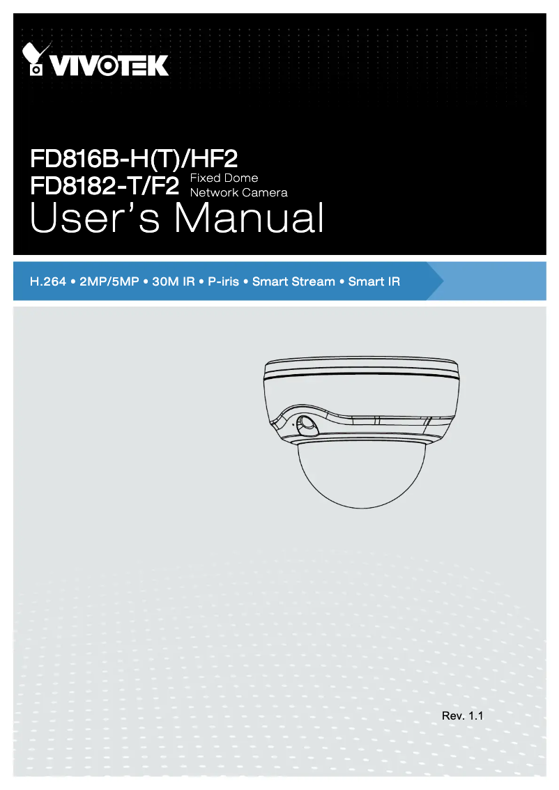 Page 1 de la notice Manuel utilisateur Vivotek FD816B-HT