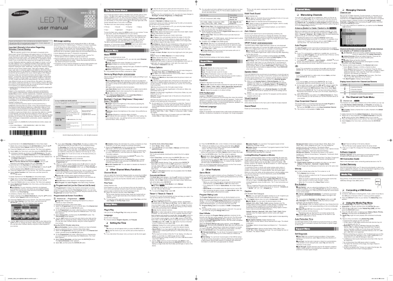 Image de la première page du manuel de l'appareil UN29F4000AF