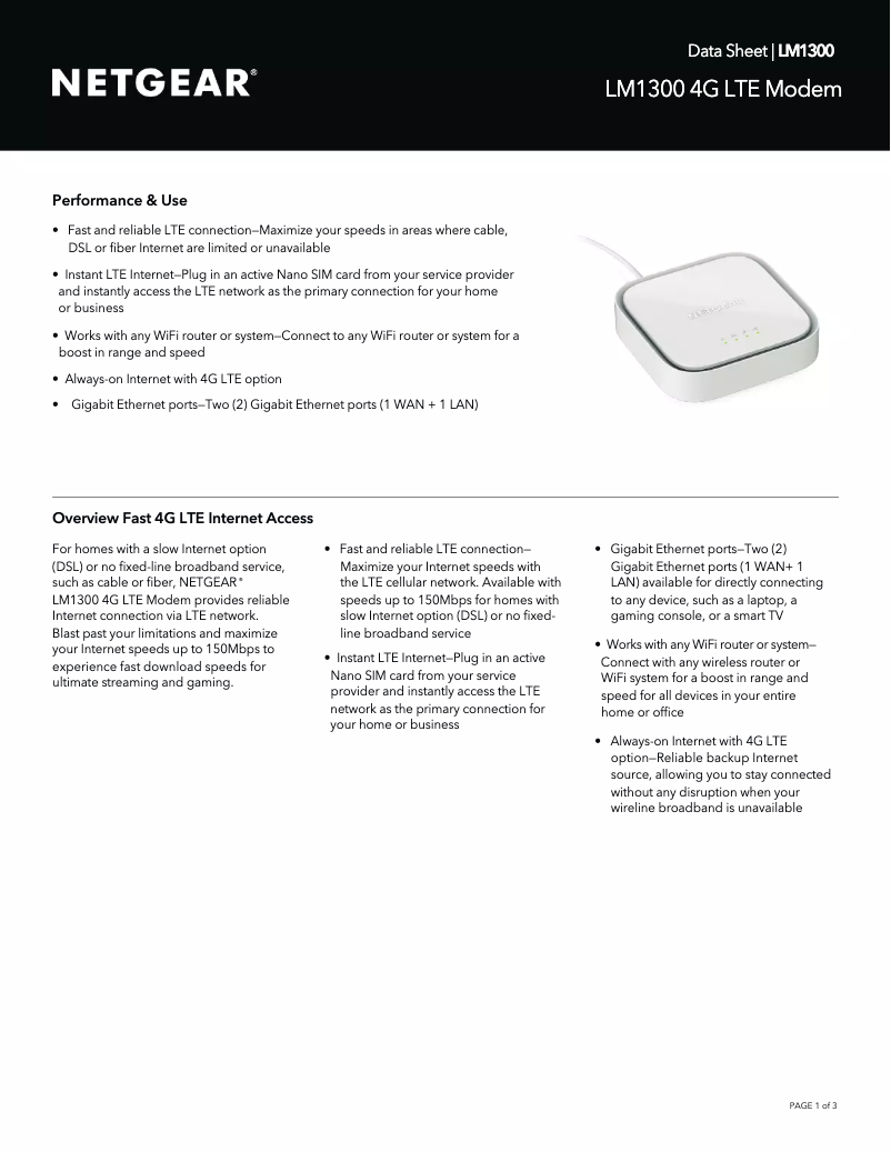 Image de la première page du manuel de l'appareil LM1300