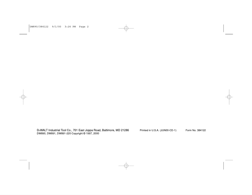 Página 1 del manual Manual de usuario DeWalt DW891