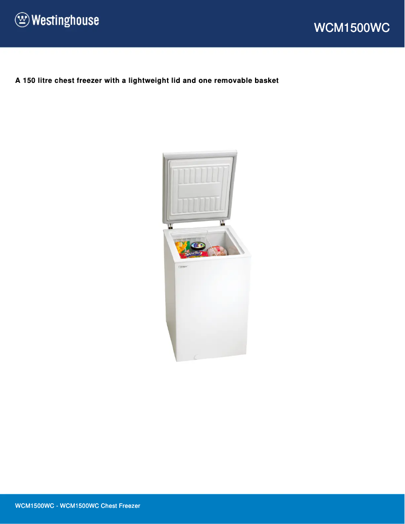 Page n°1 - Fiche technique Westinghouse WCM1500WC