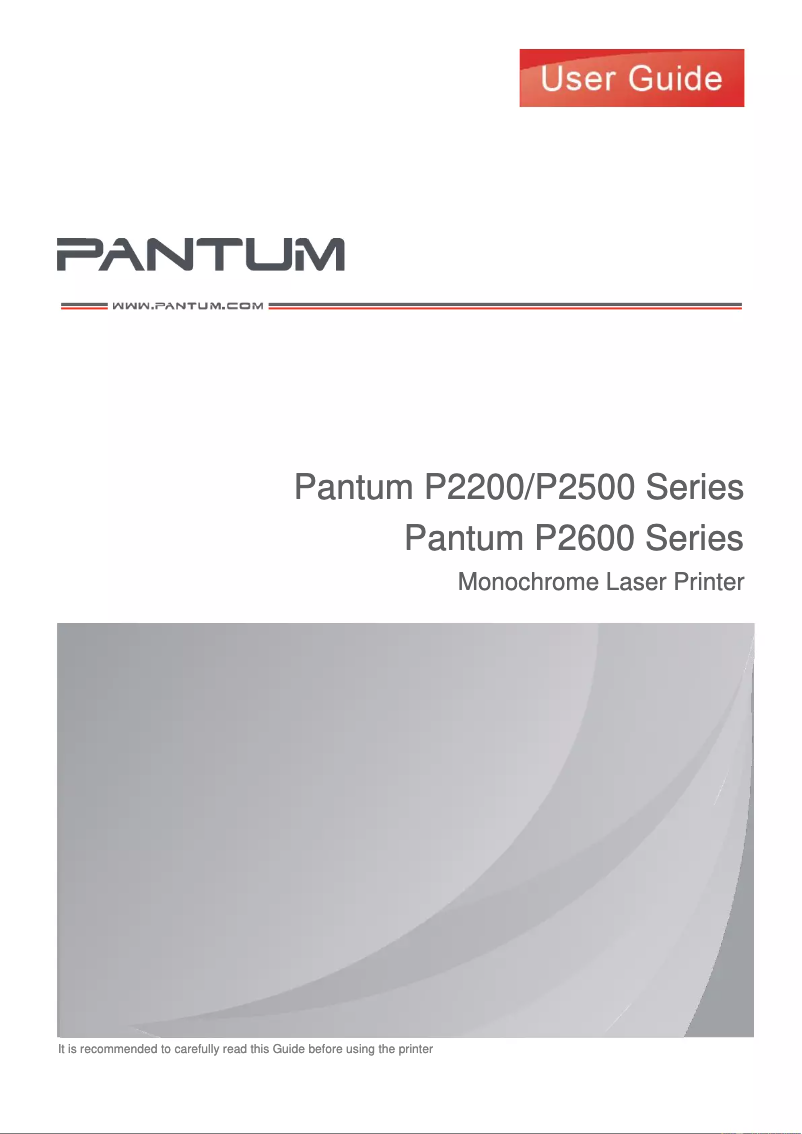 Page n°1 - Manuel utilisateur Pantum P2600
