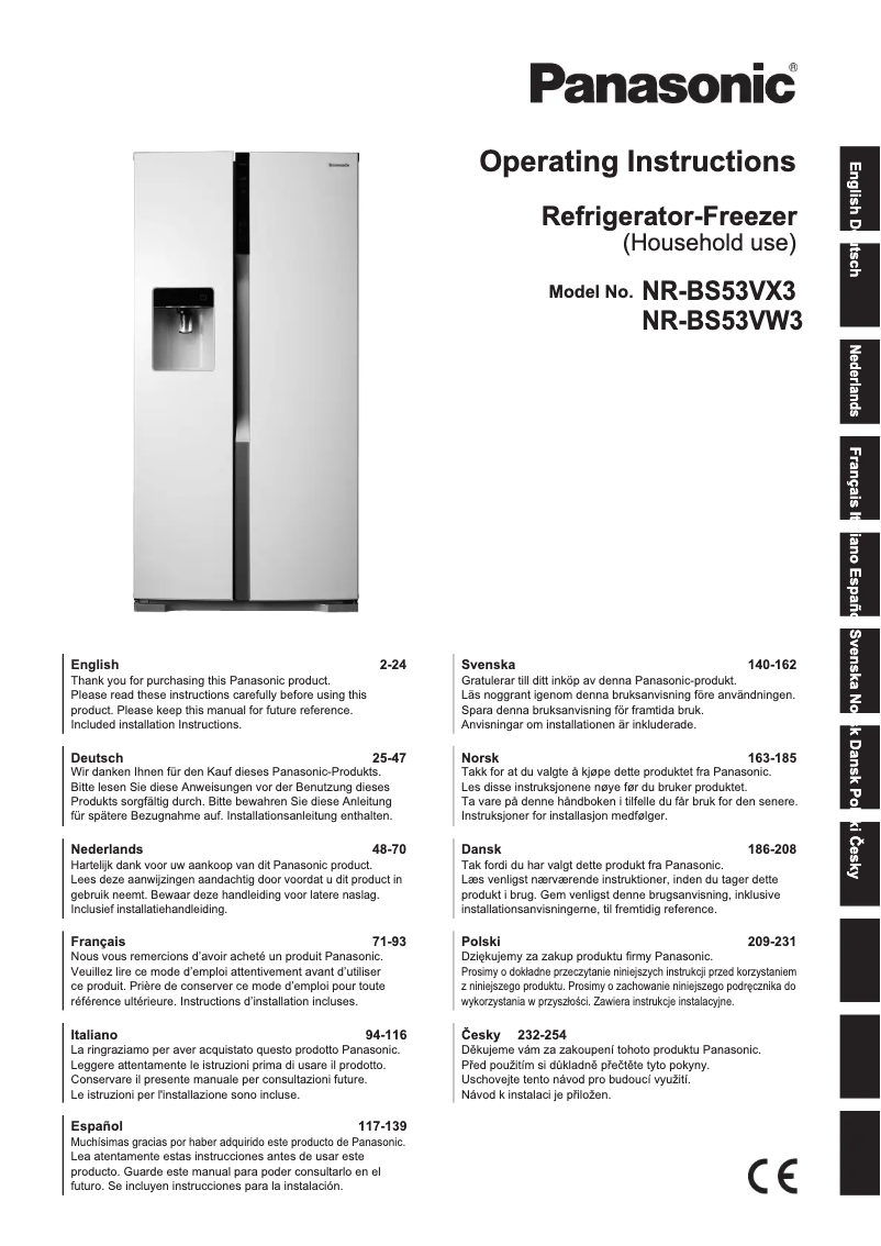 Page n°1 - Manuel utilisateur Panasonic NR-BS53VW3