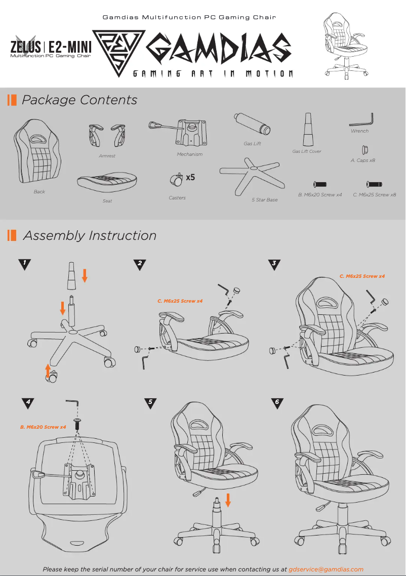 Page 1 de la notice Manuel utilisateur Gamdias Zelus E2 Mini