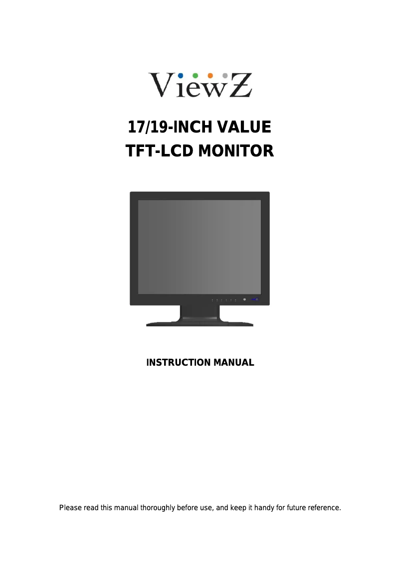 Image de la première page du manuel de l'appareil VZ-17RTA