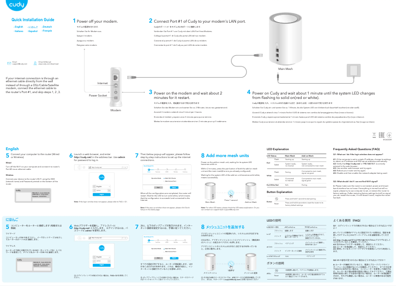 Page 1 de la notice Manuel utilisateur Cudy M1800