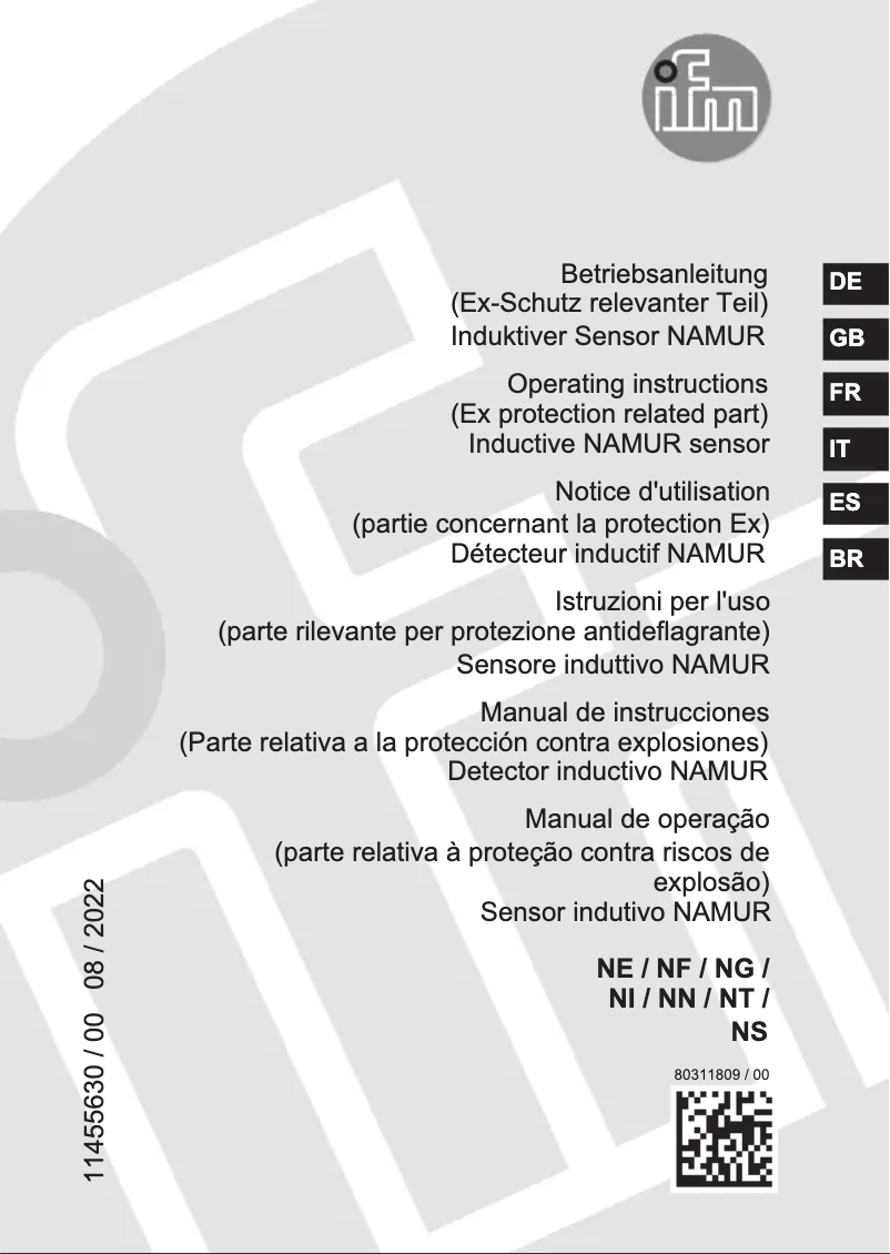 Page n°1 - Manuel utilisateur IFM NF5002