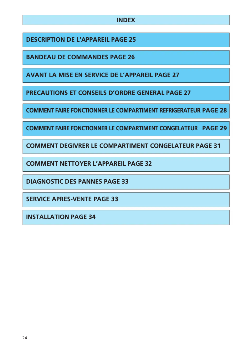 Page 1 de la notice Manuel utilisateur Whirlpool ART 868/G/BR