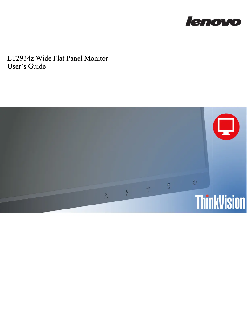 Image de la première page du manuel de l'appareil ThinkVision LT2934z