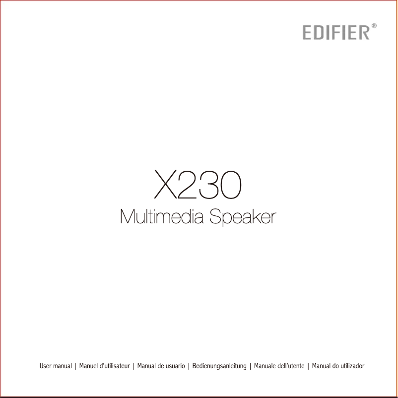 Page 1 de la notice Manuel utilisateur Edifier X230