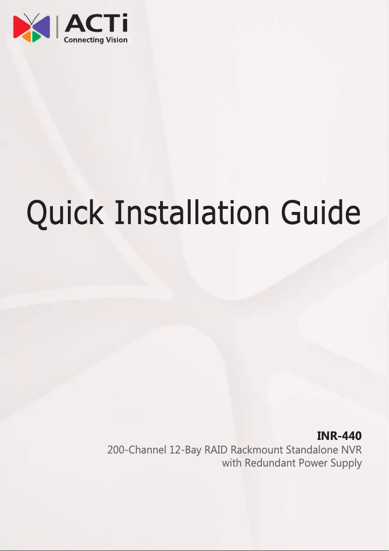 Page n°1 - Mode d'emploi ACTi INR-440