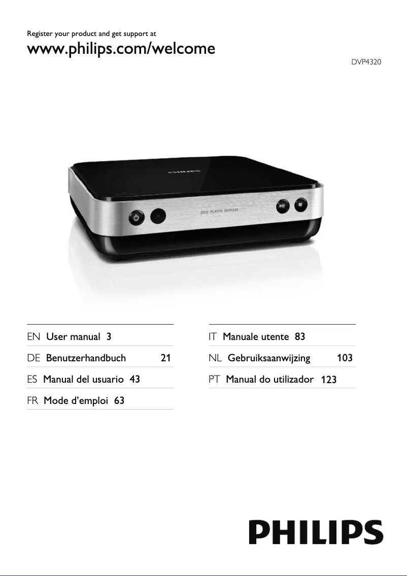 First page image of the manual for DVP4320BU
