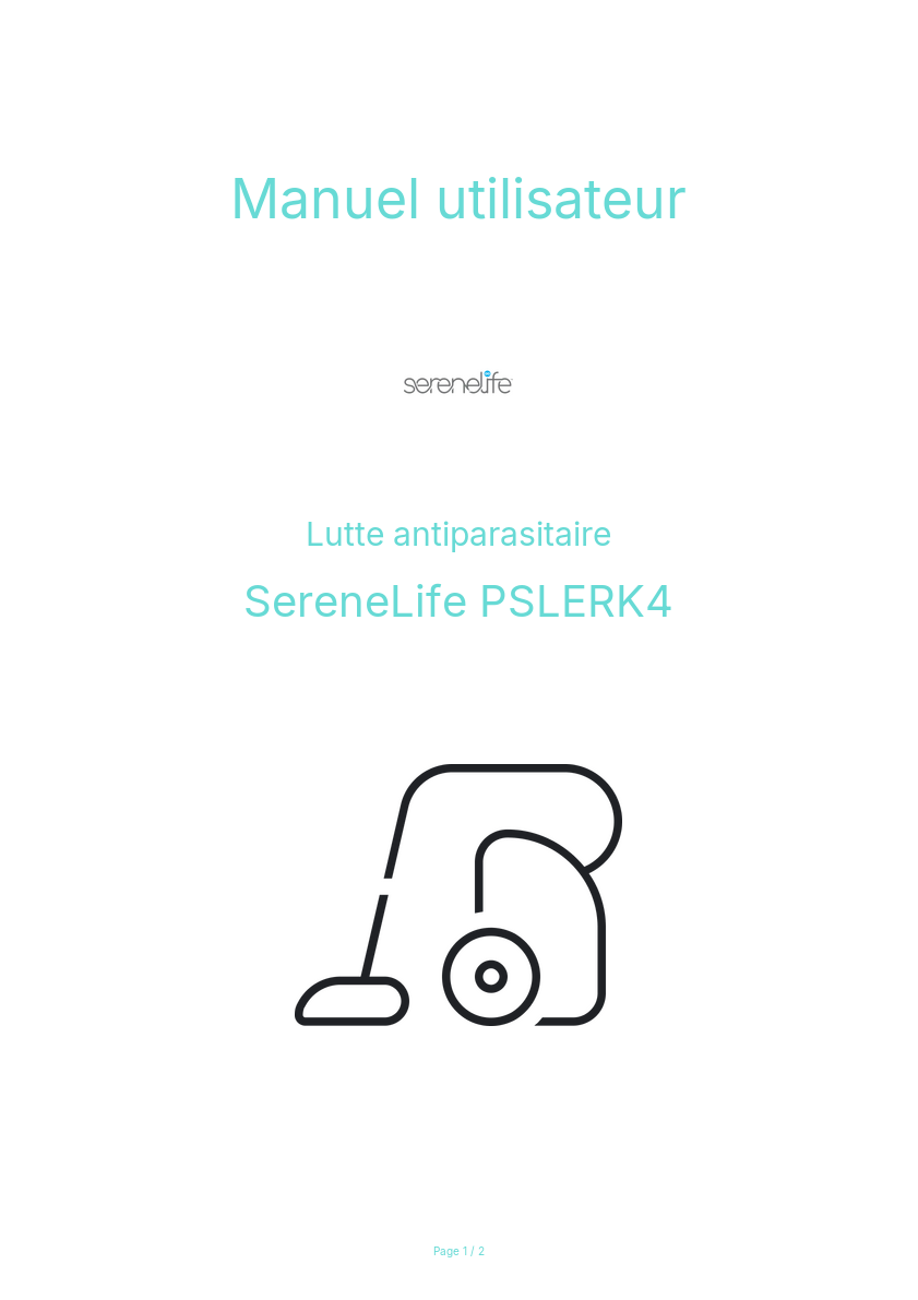 Image de la première page du manuel de l'appareil PSLERK4