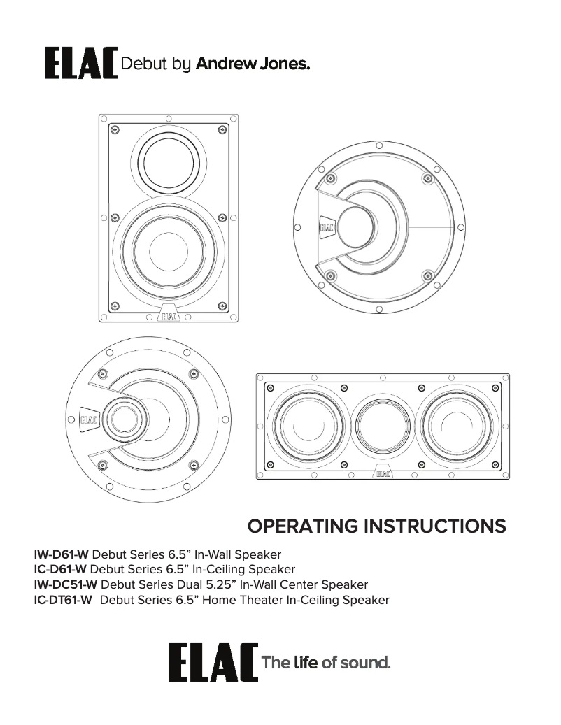 Page n°1 - Fiche technique ELAC Debut IW-D61-W