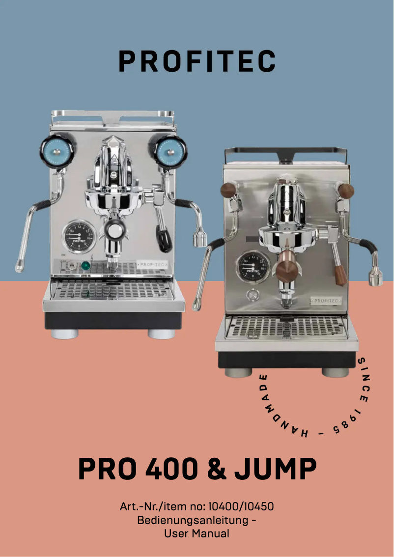 Page n°1 - Manuel utilisateur Profitec Jump