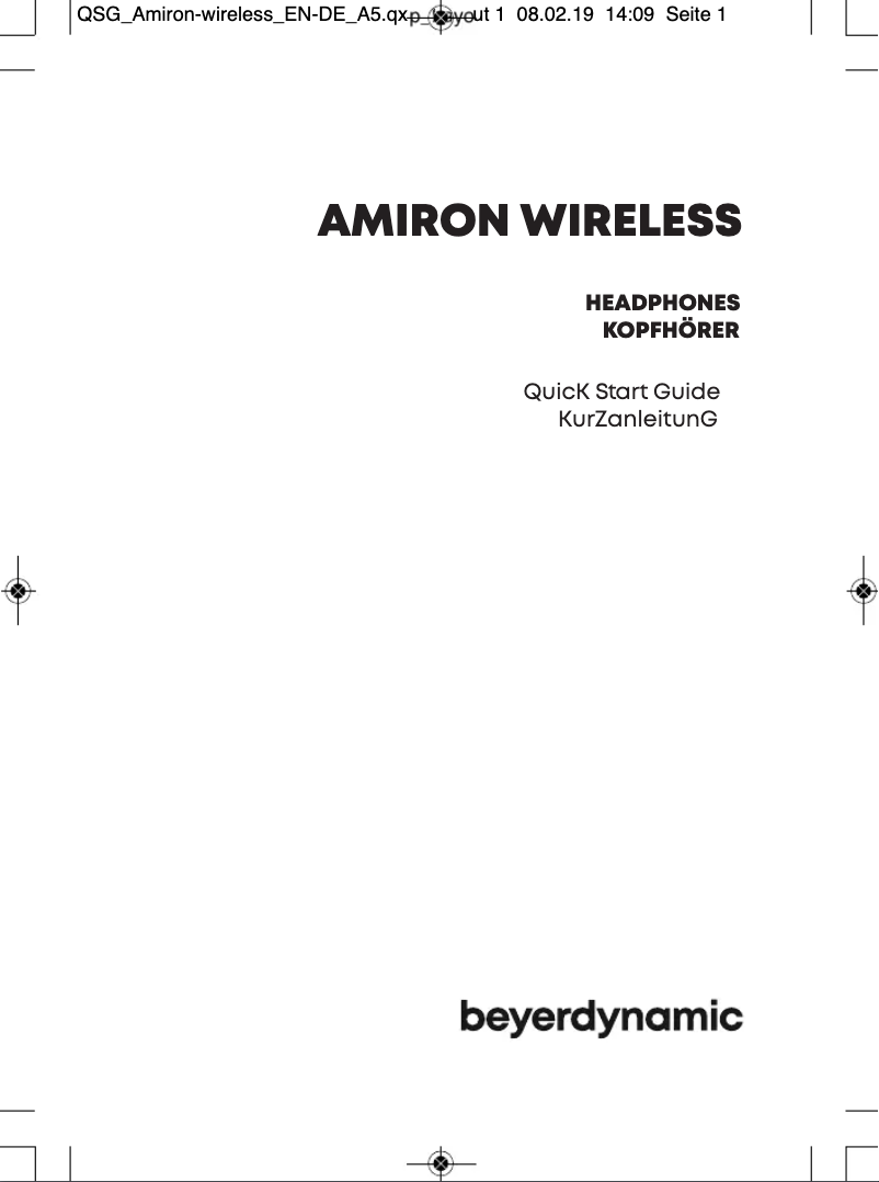 Page 1 de la notice Guide de démarrage rapide Beyerdynamic Amiron Wireless