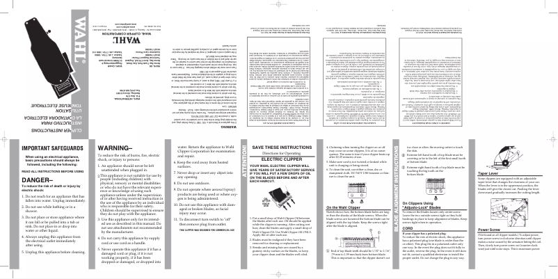 Page 1 de la notice Manuel utilisateur Wahl 8110