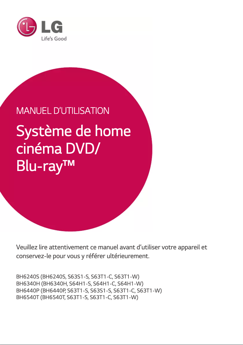 Page n°1 - Manuel utilisateur LG BH6340H
