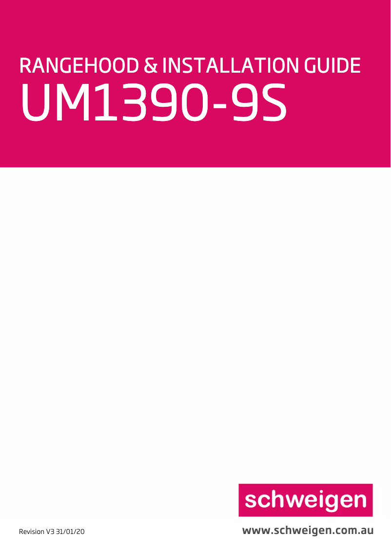 Page 1 de la notice Manuel utilisateur Schweigen UM1390-9S