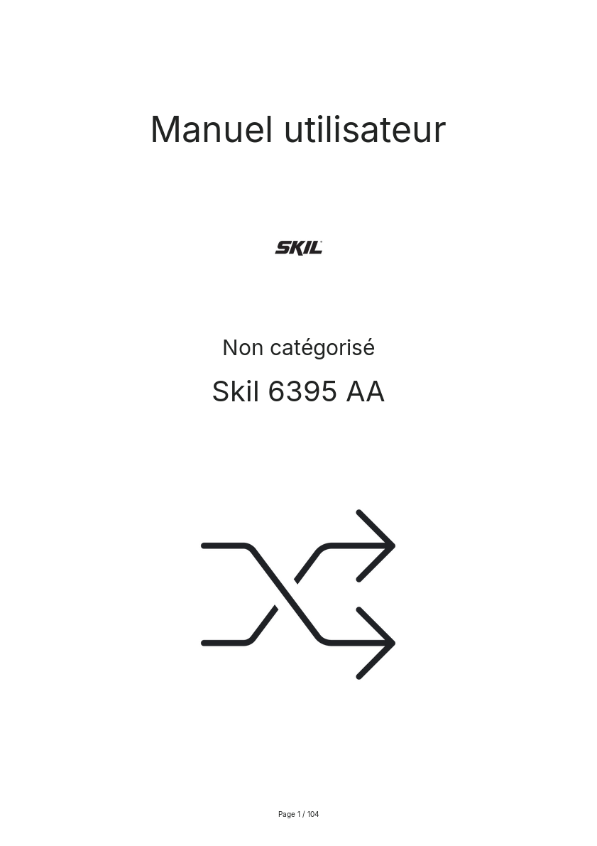 Page n°1 - Manuel utilisateur Skil 6395 AA