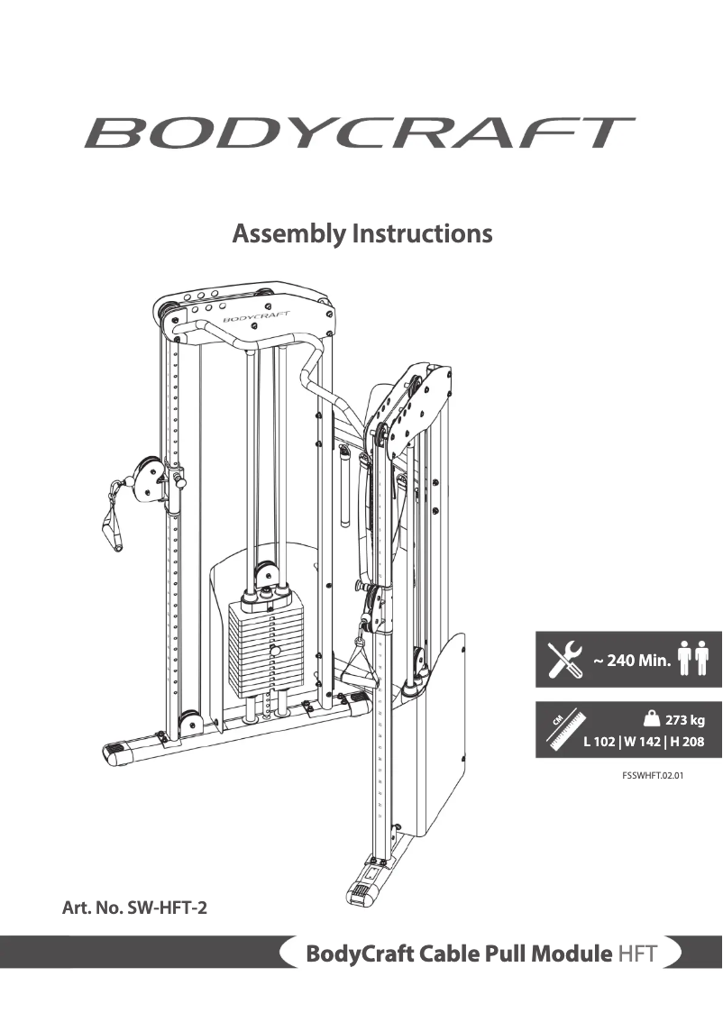 Page n°1 - Manuel utilisateur BodyCraft F603