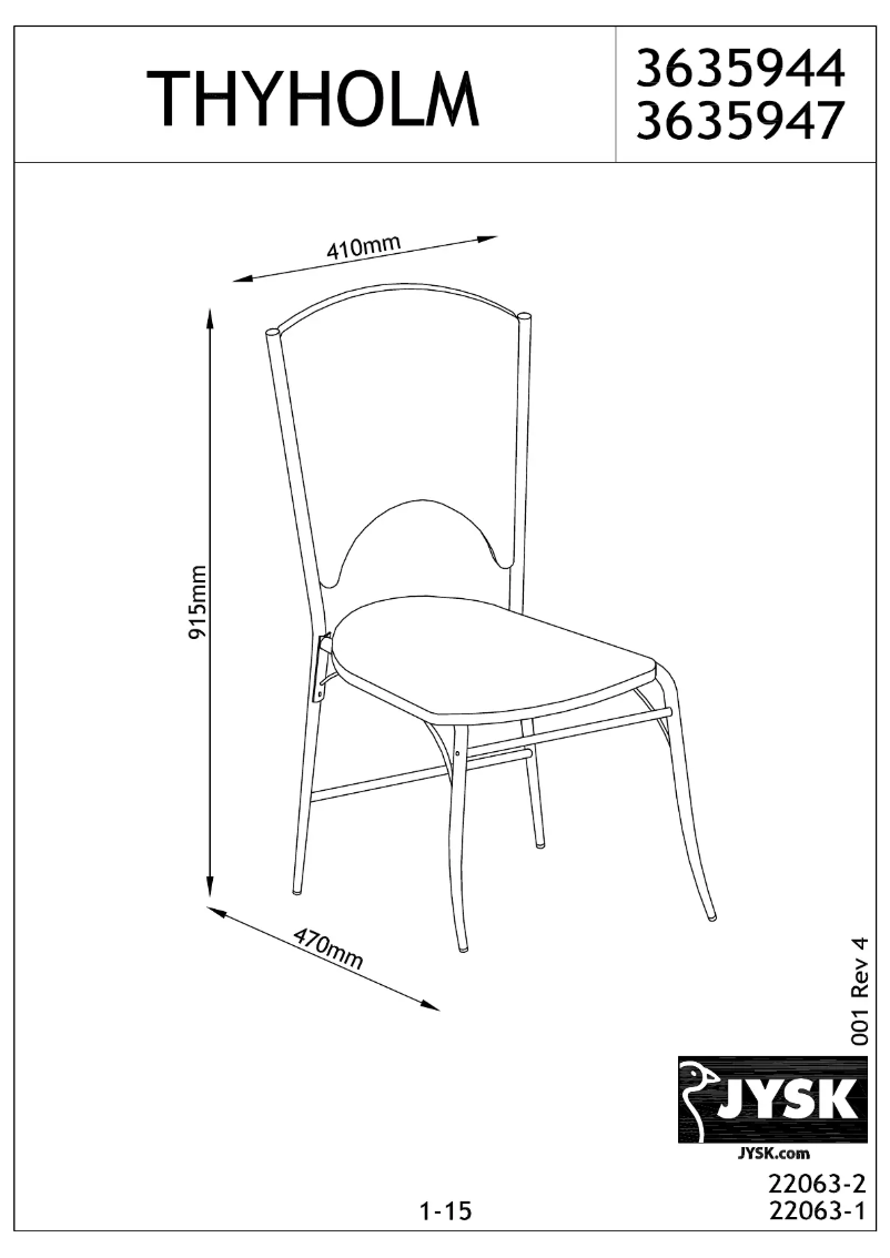 Page 1 de la notice Manuel utilisateur JYSK Thyholm