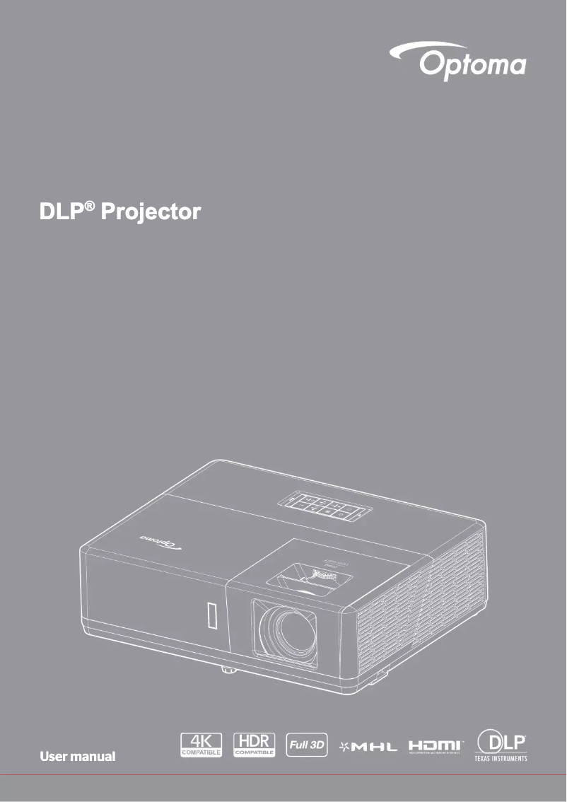 Page n°1 - Manuel utilisateur Optoma ZW506