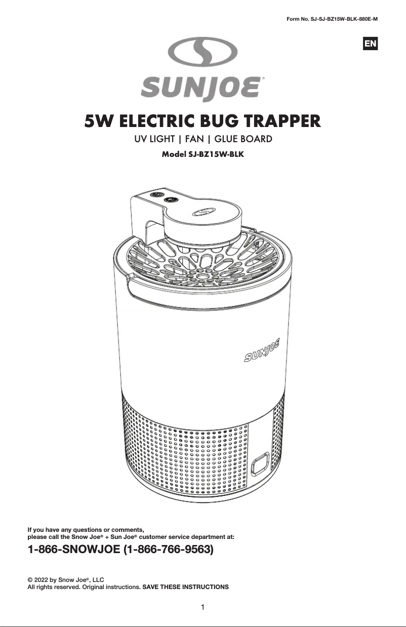 Image de la première page du manuel de l'appareil SJ-BZ15W-BLK