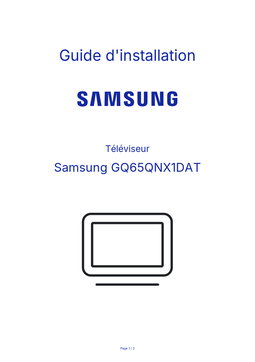 Image de la première page du manuel de l'appareil GQ65QNX1DAT