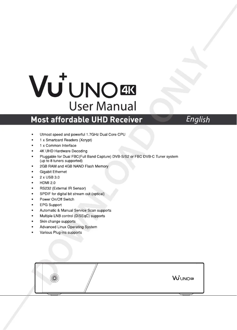 Image de la première page du manuel de l'appareil Uno 4K