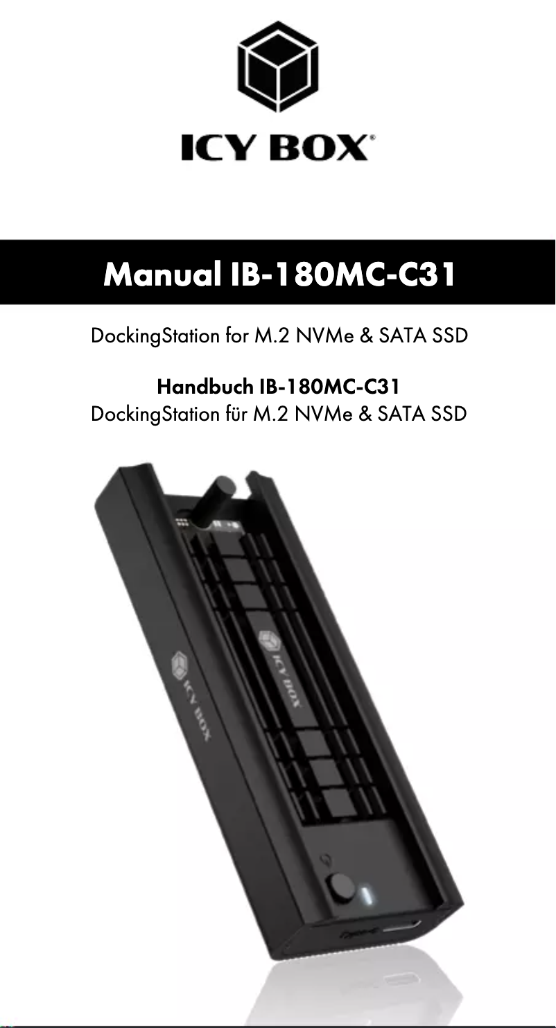 Page 1 de la notice Manuel utilisateur Icy Box IB-180MC-C31