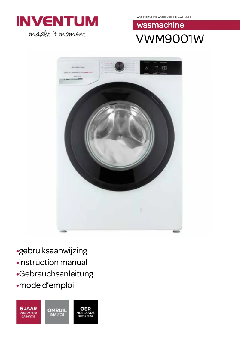 Page 1 de la notice Manuel utilisateur Inventum VWM9001W