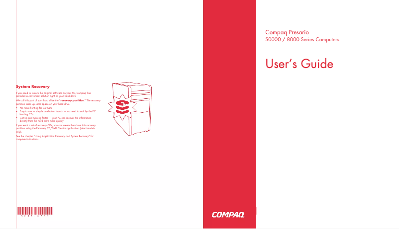 Page 1 de la notice Manuel utilisateur Compaq Presario S8000