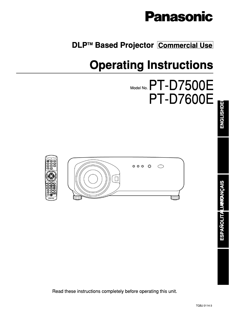 Imagen de la primera página del manual del dispositivo PT-D7600E