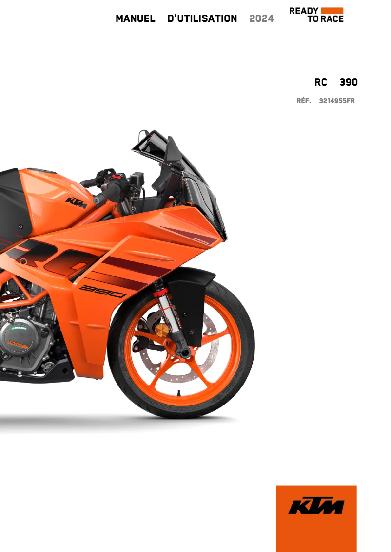 Page n°1 - Manuel utilisateur KTM RC 390 (2024)