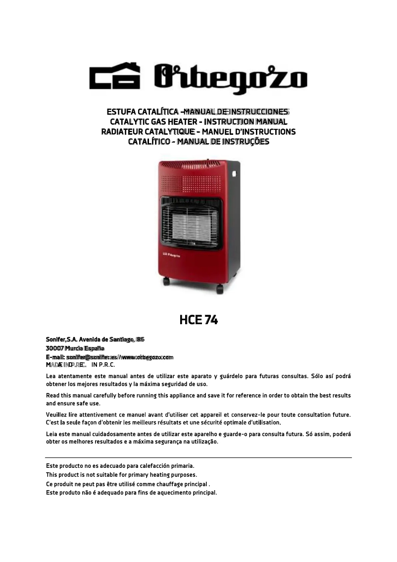 Image de la première page du manuel de l'appareil HCE 74