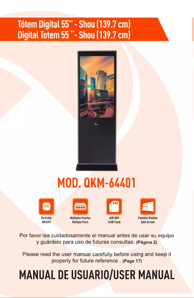 Page 1 de la notice Manuel utilisateur Qian QKM-64401