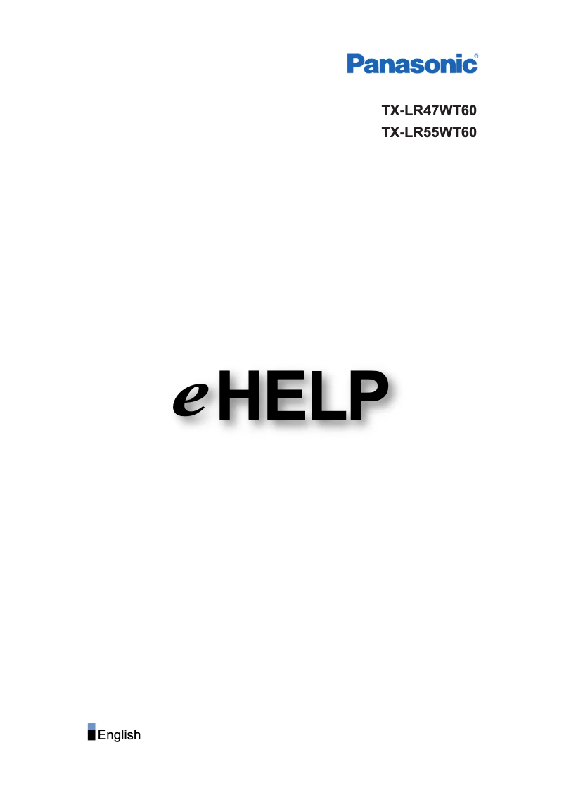 Image de la première page du manuel de l'appareil Viera TX-LR55WT60