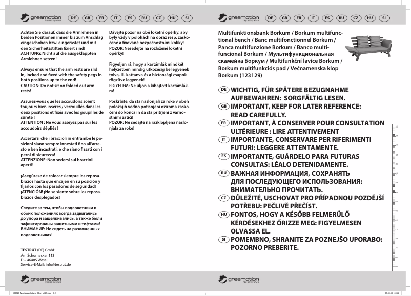 Image de la première page du manuel de l'appareil Borkum