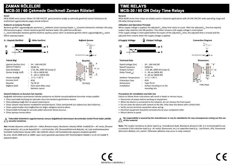 Page 1 de la notice Guide de démarrage rapide ENTES MCB-30