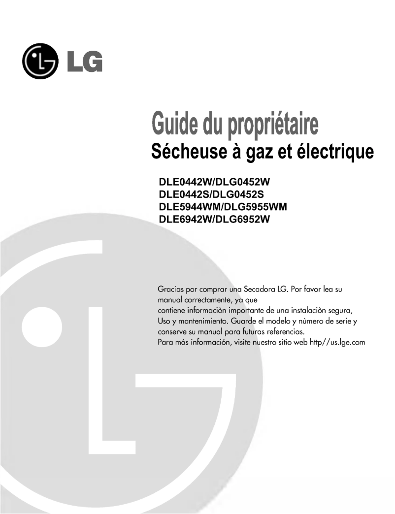 Page 1 de la notice Manuel utilisateur LG TD-V10091GM