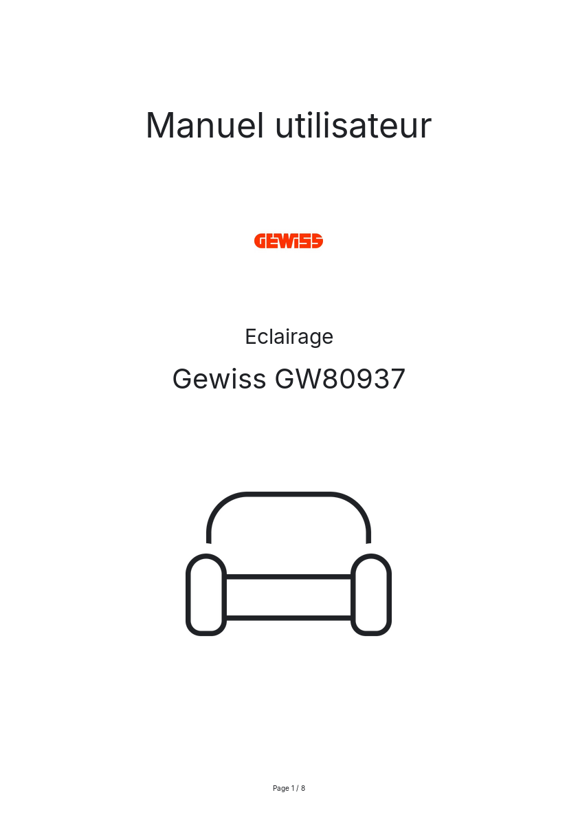 Page n°1 - Manuel utilisateur Gewiss GW80937