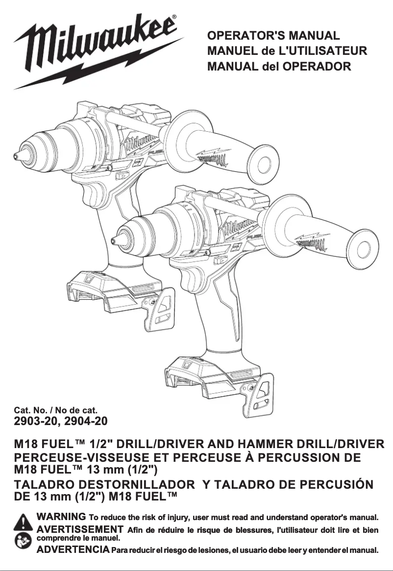 Página 1 del manual Manual de usuario Milwaukee M18 Fuel 2903-22