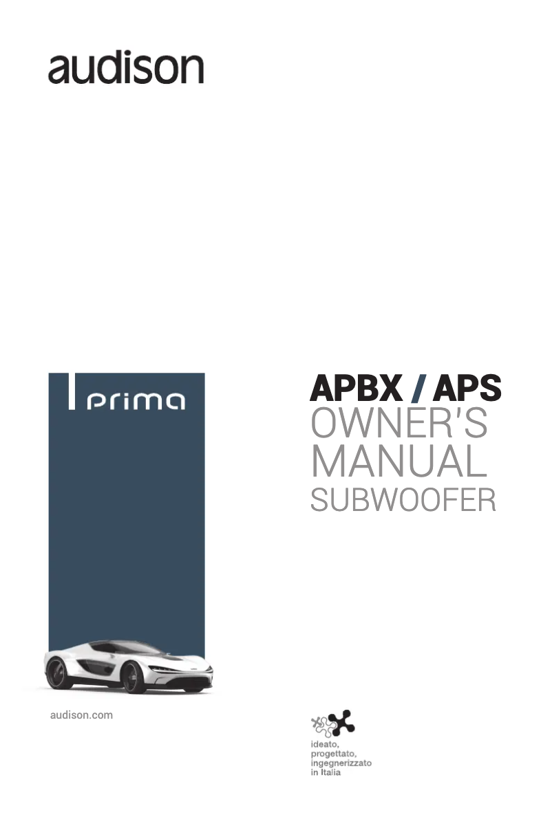 Page n°1 - Manuel utilisateur Audison Prima APBX 10 S4S