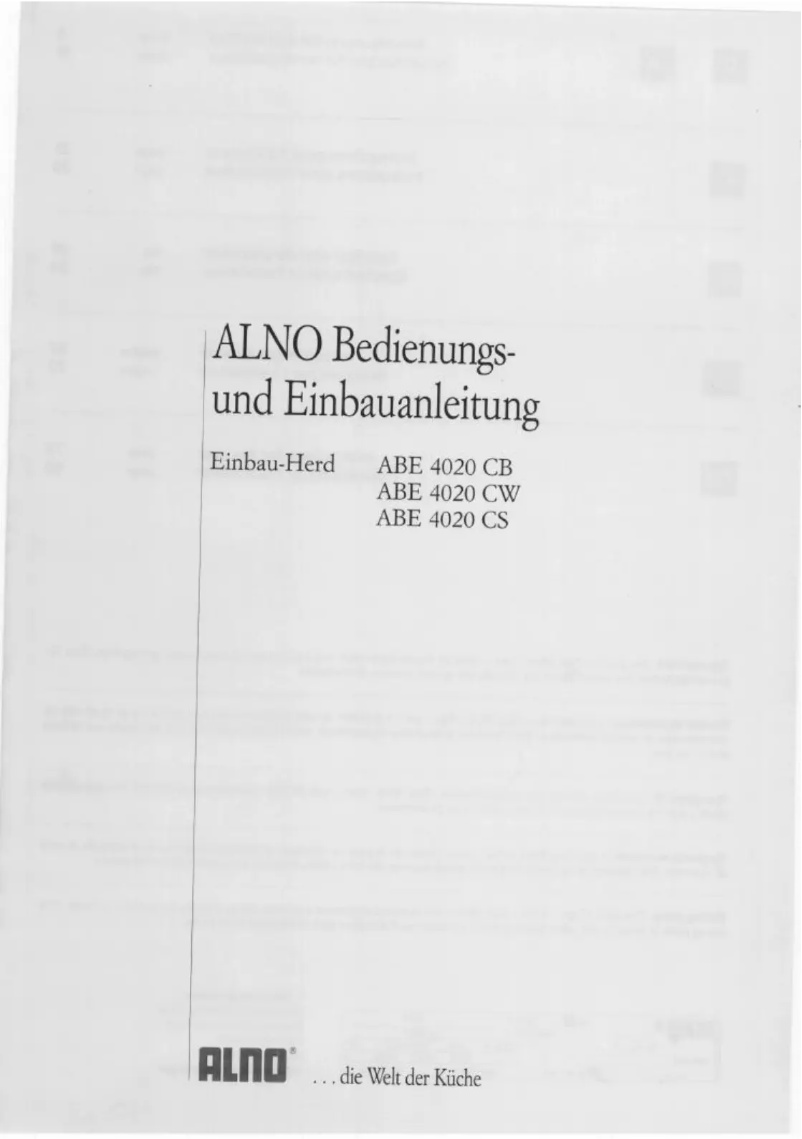 Image de la première page du manuel de l'appareil ABE4020CW