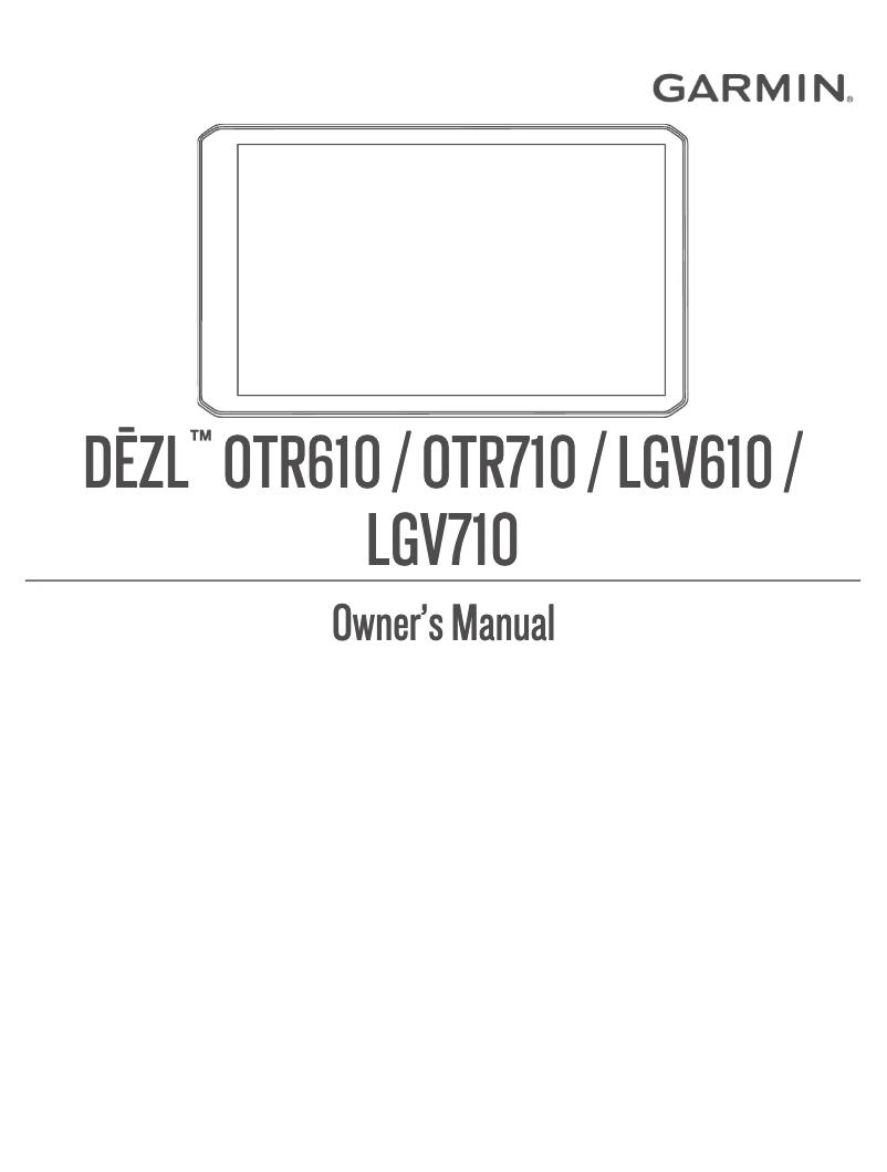 Page 1 of the manual User Manual Garmin dēzl OTR 710