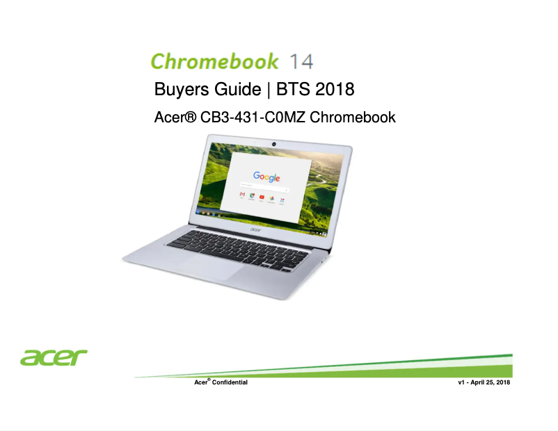 Image de la première page du manuel de l'appareil Chromebook 14